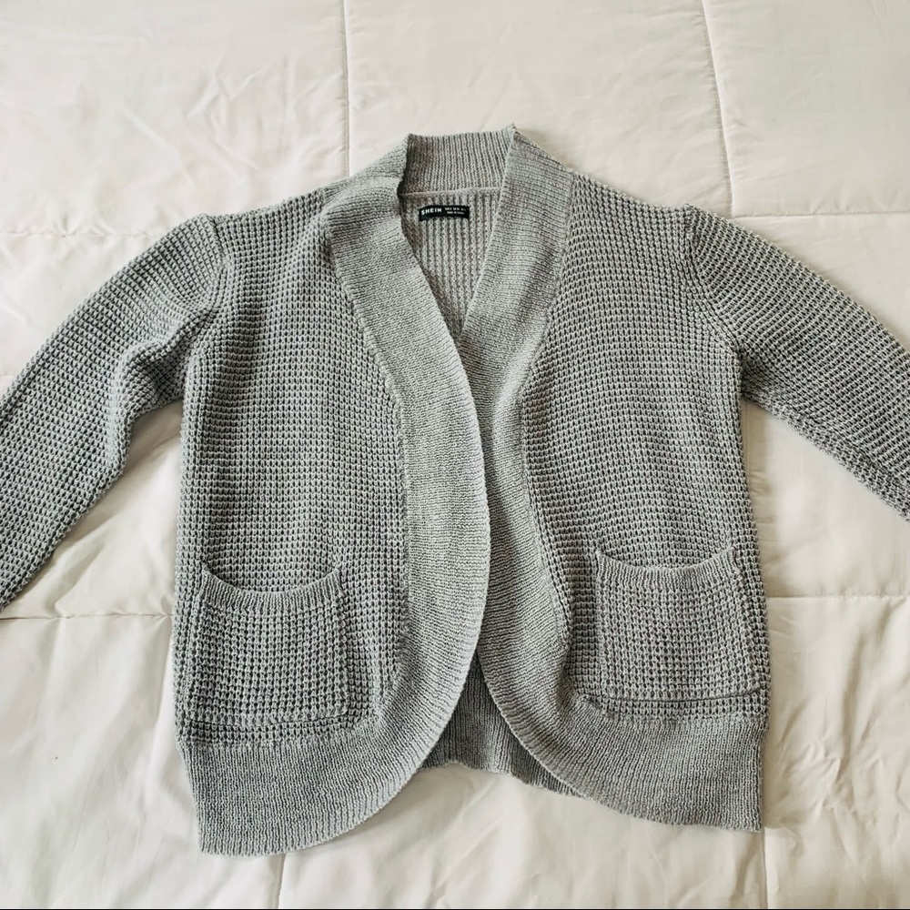 SHEIN Gray Knit Cardigan Size Small